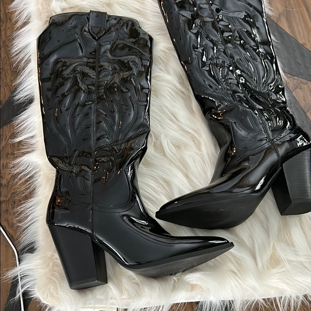 Black Patent Women's Boots